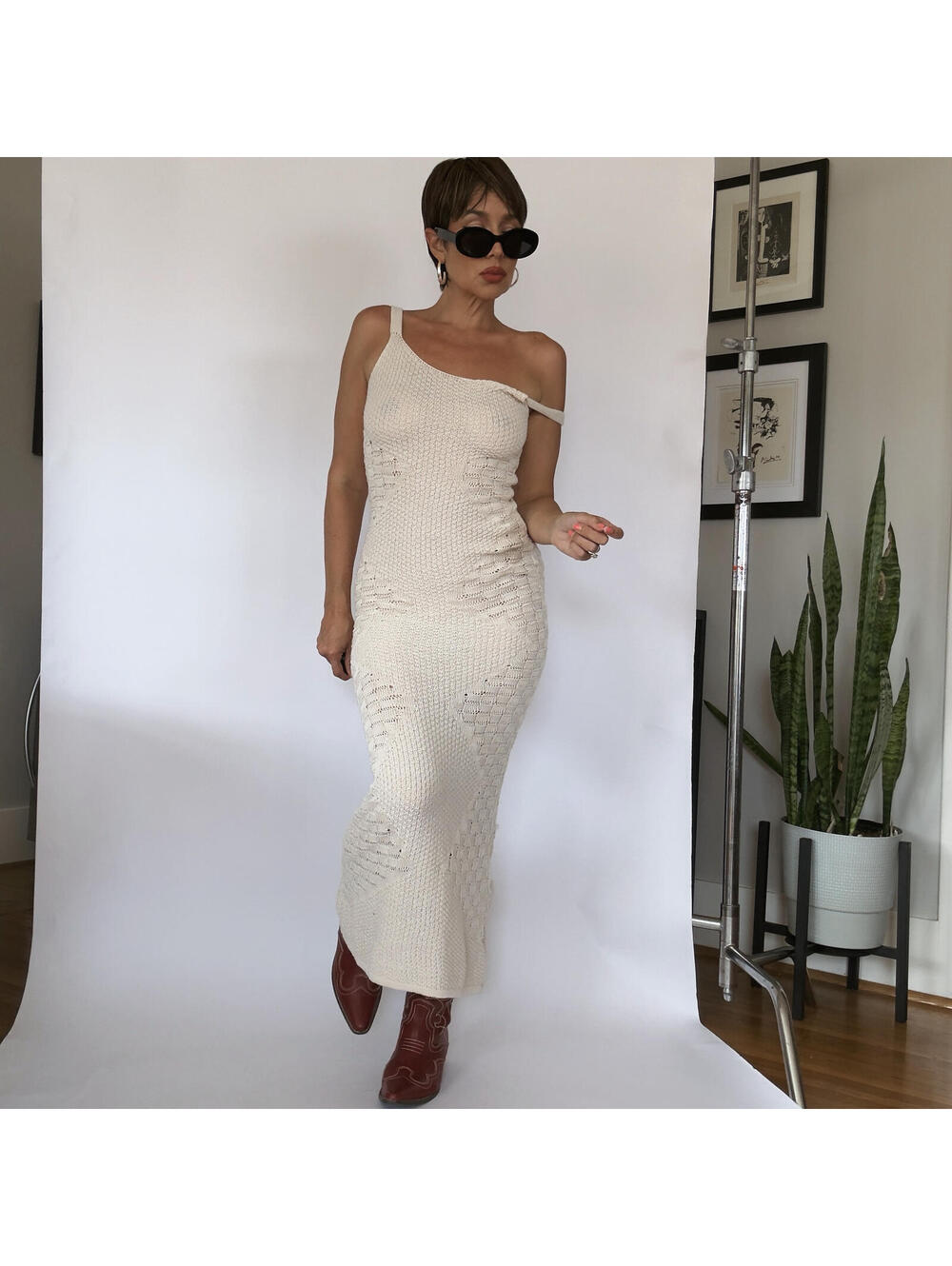 Cream Crochet Maxi Dress